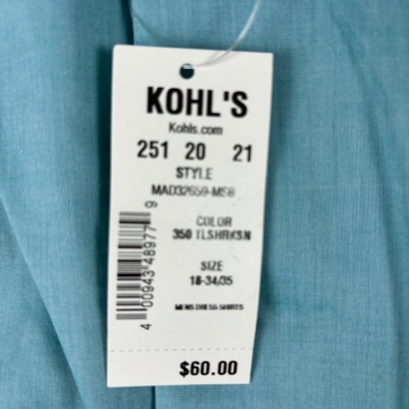 Men’s Marc Anthony Slim Fit Long Sleeve Dress Shirt in Teal Green 18-34/35 - Picture 6 of 13